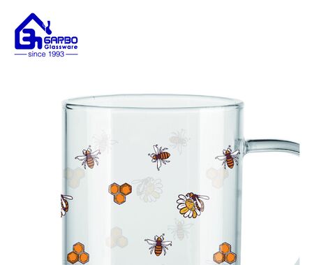 450ml high borosilicate single wall glass mug wholesale