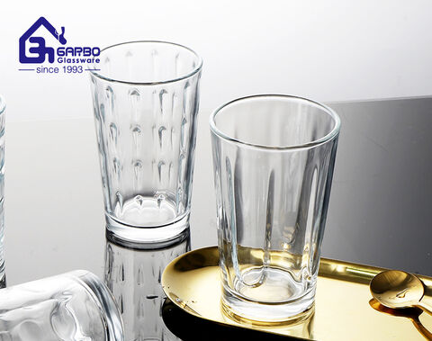 Luxury high white water glass cup with inner grain for American market