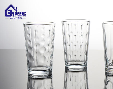 Luxury high white water glass cup with inner grain for American market