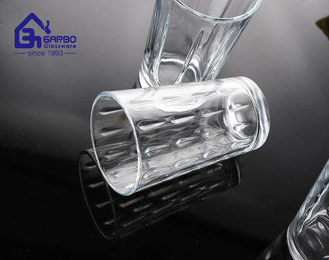 Luxury high white water glass cup with inner grain for American market