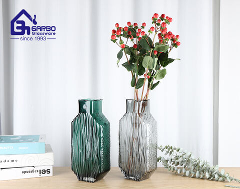 Hand-blown solid color new design glass vase for home decor
