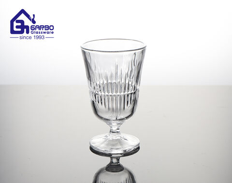 2024 New Trendy Embossed Design Sherry Wine Glass with Short Stem