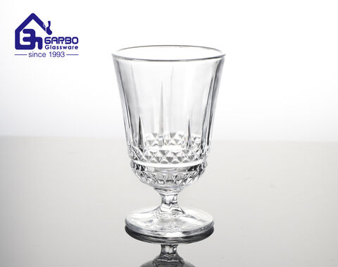 2024 New Trendy Embossed Design Sherry Wine Glass with Short Stem