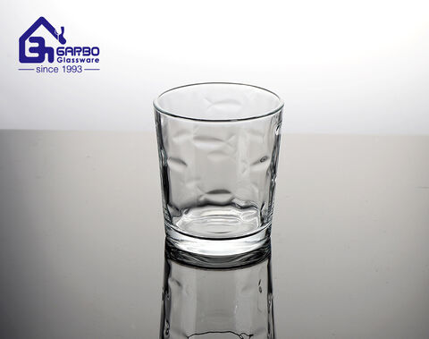 Creative designs 390ml glass tumbler with inner embossed pattern hot sell in Philippines