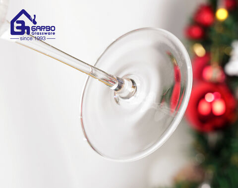 Christmas decal design luxury long stem wine glass goblet 