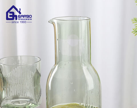 luxury elegant water glass tumblers with spraying green color