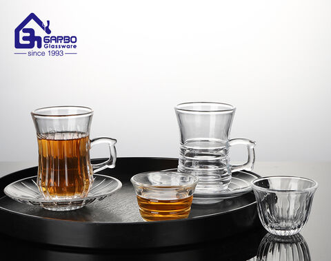 Luxury tea glass cup and saucer set for Arab and Dubai market