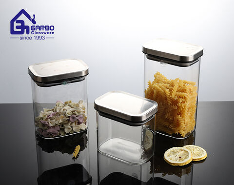 Glass Kitchen Canisters 1.3L Clear Glass Jar Wholesale for Dry Food Storage  Manufacturer