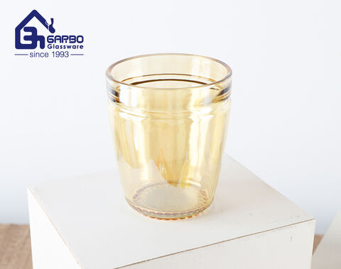 250ml engraved machine pressed glass cup with new design