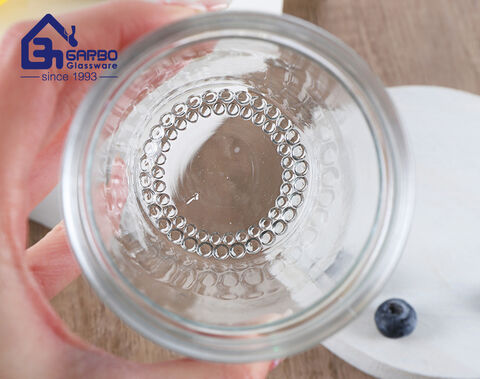 Tasse en verre pressé gravé à la machine de 250 ml avec un nouveau design