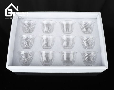 China Wholesale Elegant Arabic 12PCS Glass Cawa Cup Set For Tea