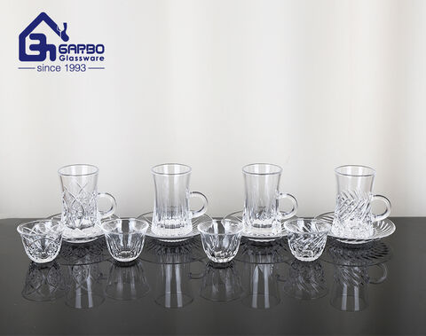 China Wholesale Elegant Arabic 12PCS Glass Cawa Cup Set For Tea