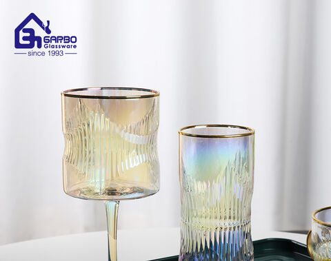 Ion plating with golden rim glass tumblers for Multifunctional use