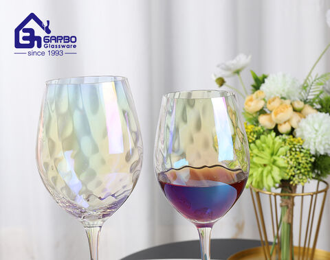 Wholesale supplier Ion plating hand made wine glass stemware