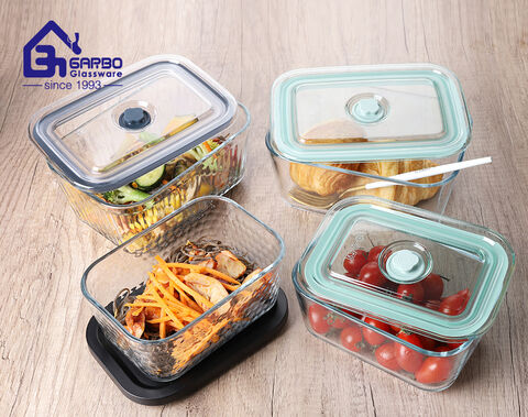 3PCS Borosilicate Glass Bowl Set Clear Design Food Container