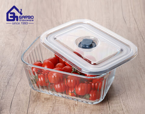 Food Storage Container Oven Use Safe Glass Bowl Set with H Line Design