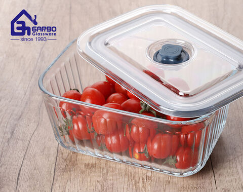 Food Storage Container Oven Use Safe Glass Bowl Set with H Line Design