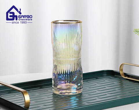 high-end hand blown with golden rim glass tumblers