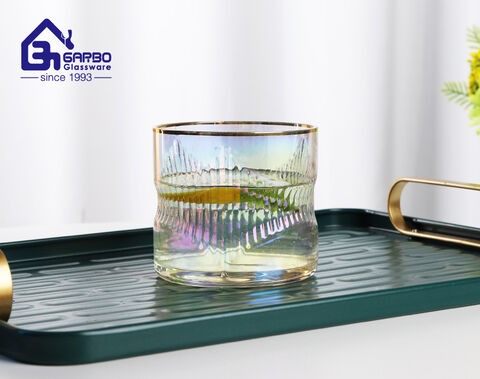 high-end hand blown with golden rim glass tumblers