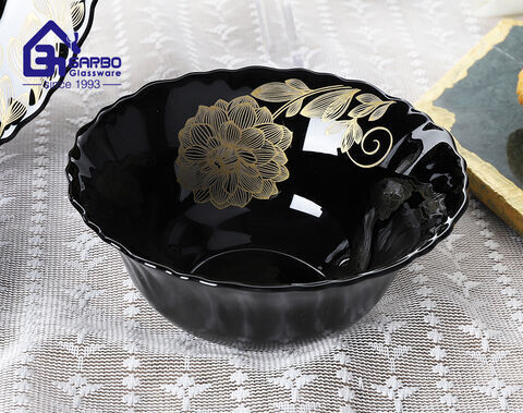 Hot sale 33pcs black opal glass dinnerware set factory supplier