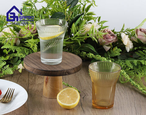 Amber Ion Plated Glass Tumbler Color Glasses Cheap Price Drinking Cup