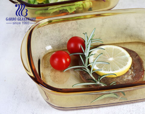 Luxury high borosilicate glass baking dish for family and party service