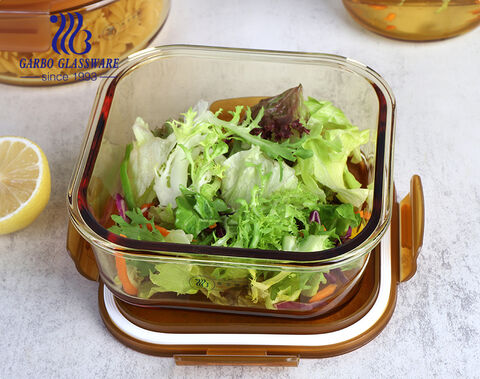 Amber color glass bowl food container for daily use