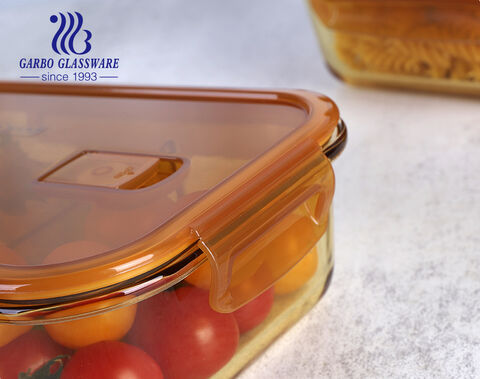 MOQ 3000 rectangle shape high borosilicate glass food container