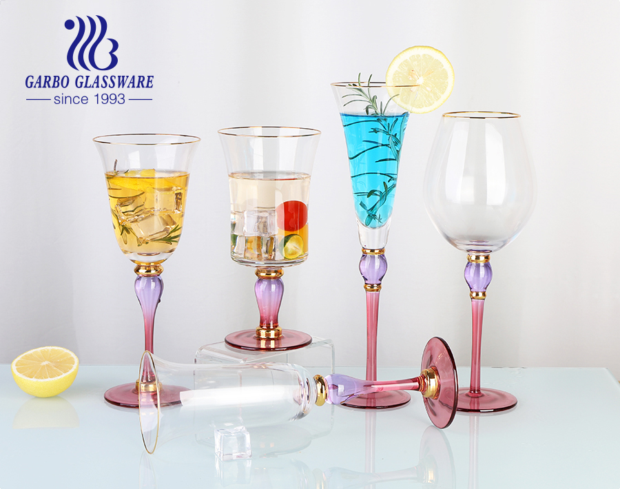 hand blown spraying glass steamware for wine and juice