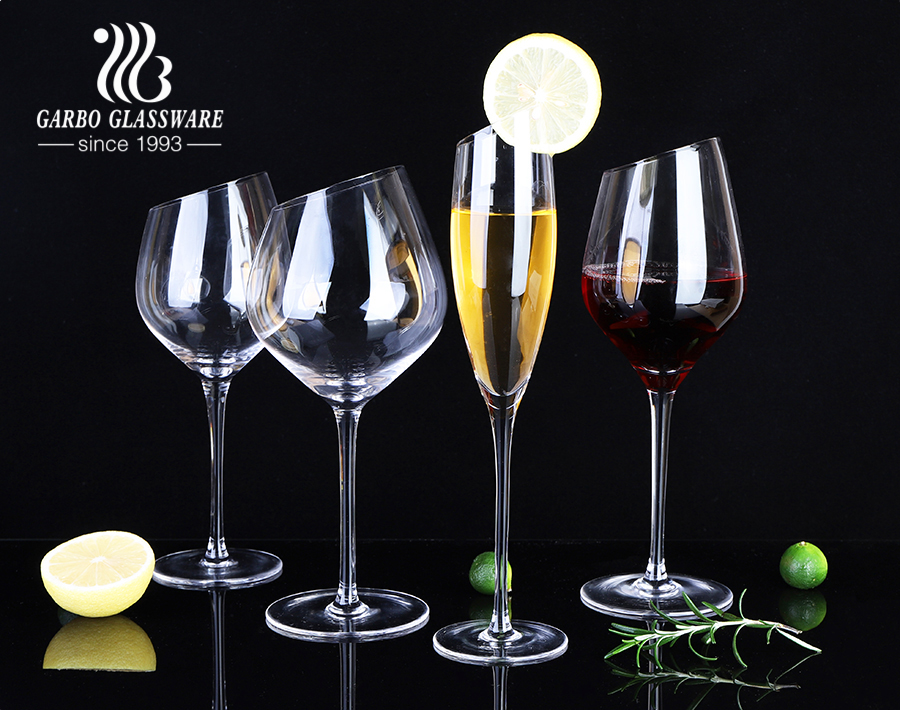 400ml slant cold cut wine glass goblet for gift orders