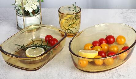 Premium Amber Color High Borosilicate Glass Baking Dishes