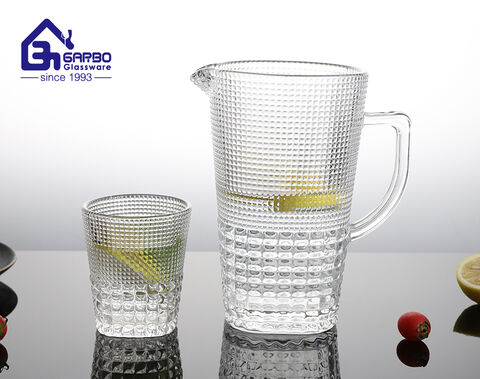 11oz new designs handmade embossed crystal glass water drinking cup with engraved dot design