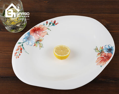 Flower decals new arrival factory wholesaler for opal glass dinner set