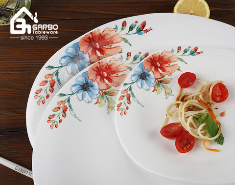 Flower decals new arrival factory wholesaler for opal glass dinner set