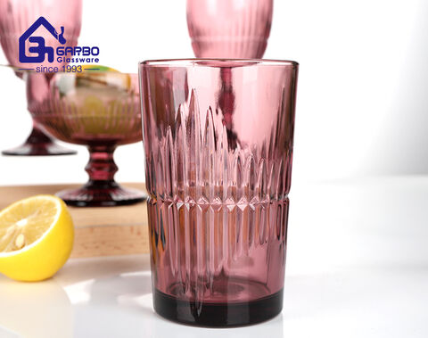 Purple solid color glass series engraved design for wholesale