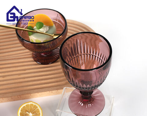 Purple solid color glass series engraved design for wholesale