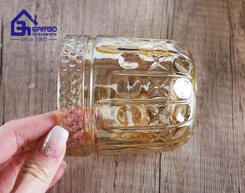 Mass production gold glass cup for wedding gift