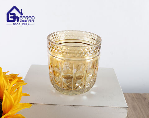 Mass production gold glass cup for wedding gift