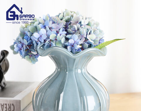 High-end handmade irregular glass vase for European market