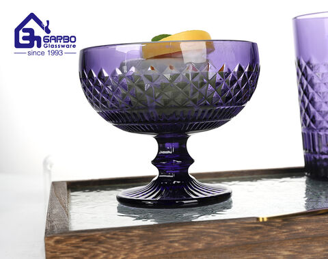 Hot sale purple solid color glass cup safe for dishwasher