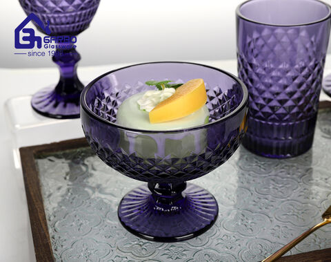 Hot sale purple solid color glass cup safe for dishwasher