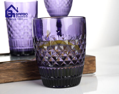 Factory direct solid color glassware with engraved design