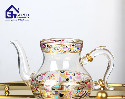 Turkish style high borosilicate glass jug with tea cup MOQ 3000set