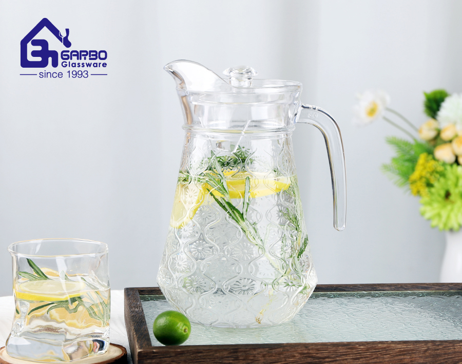 China factory direct sales 1300ml glass water juice pitcher for home restaurant us