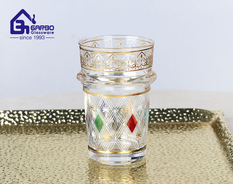 hot sale borosilicate glass tea jug with gold in Arabic market