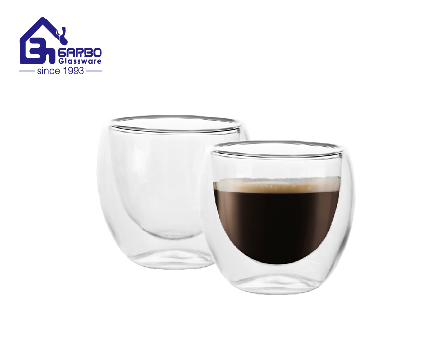 100ml double wall glass coffee cup for expresso