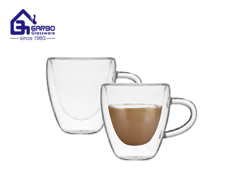 100ml double wall glass coffee cup for expresso