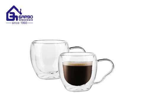 100ml double wall glass coffee cup for expresso