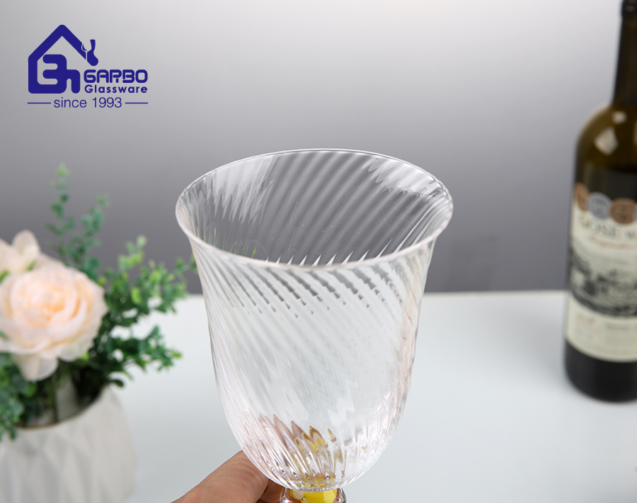 High-end style drinking glasses handmade glass cup with yellow color dot design