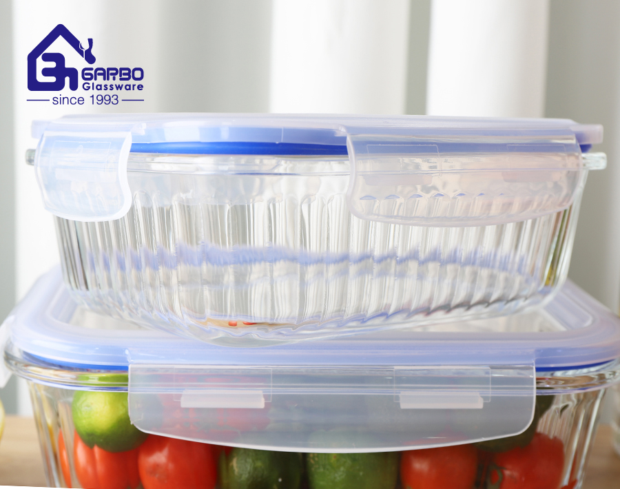 Inner line design high borosilicate glass lunch boxes for wholesale